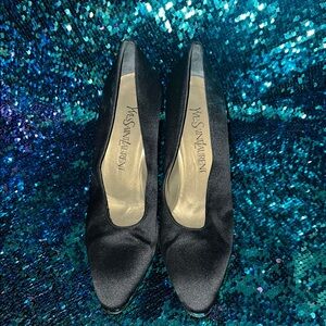 Yves Saint Laurent Black Heels Classic Elegant Design